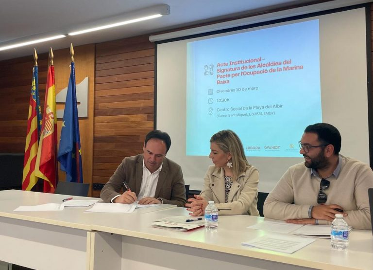 Finestrat, municipio pionero en la generación de empleo, se suma al Pacto por el Empleo de la Marina Baixa