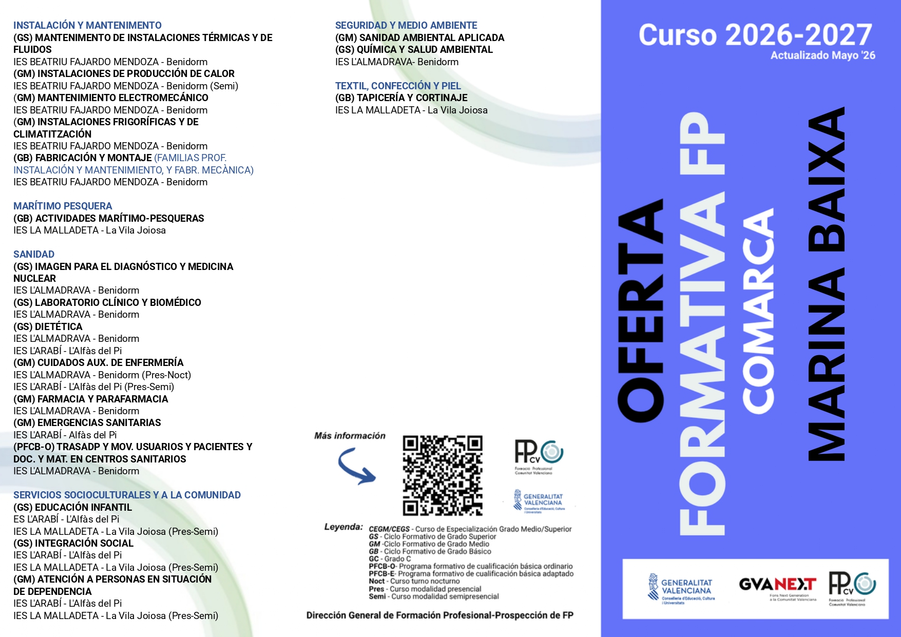 Formación, innovación y empleo: así es la nueva oferta educativa de la Marina Baixa