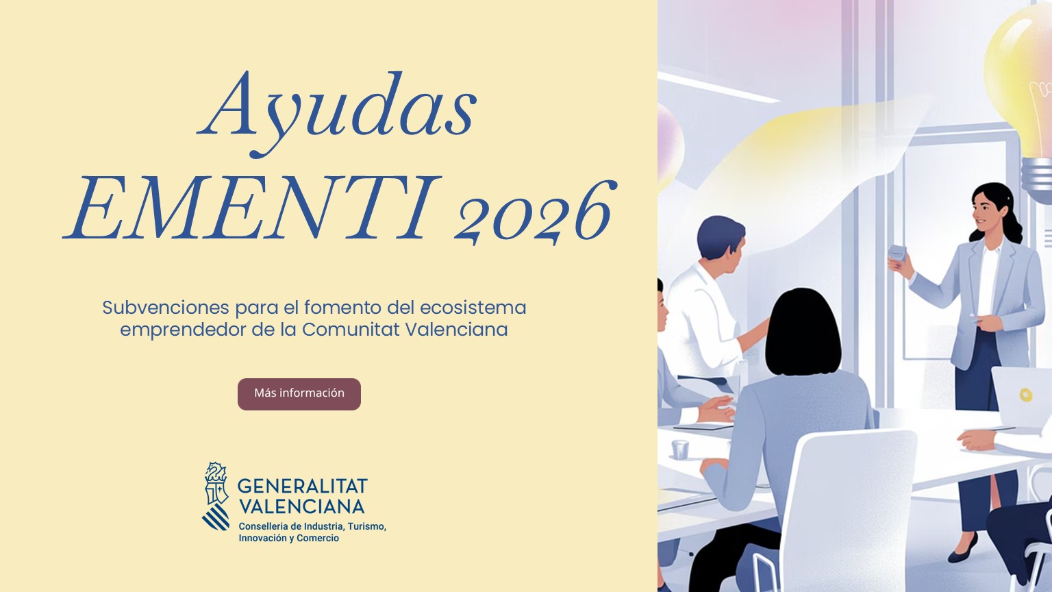 Subvenciones EMENTI 2026 para fomento, impulso y promoción de la cultura emprendedora