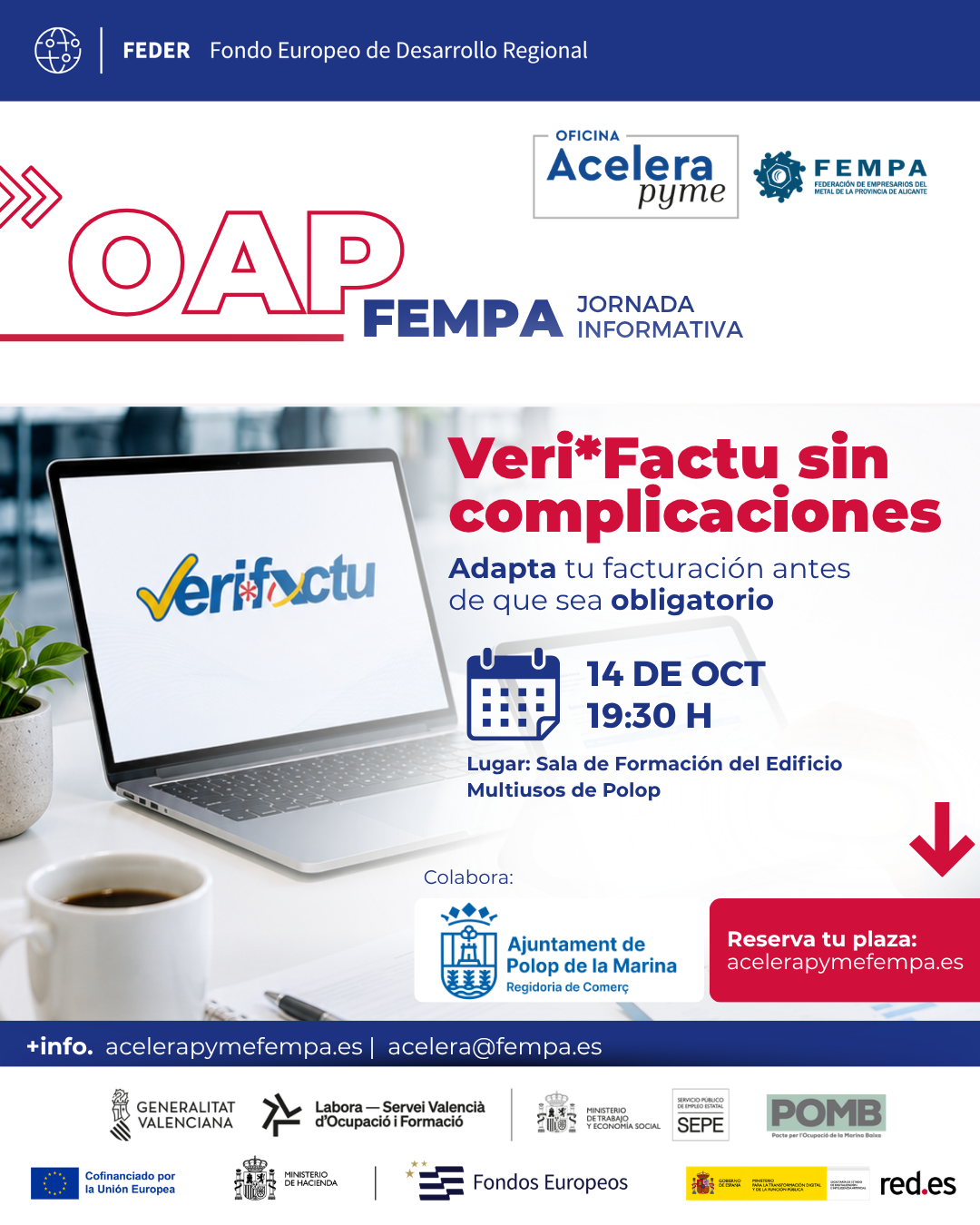 FEMPA acerca a Polop las claves de Veri*Factu para ayudar a las empresas a adaptarse a la nueva facturación digital