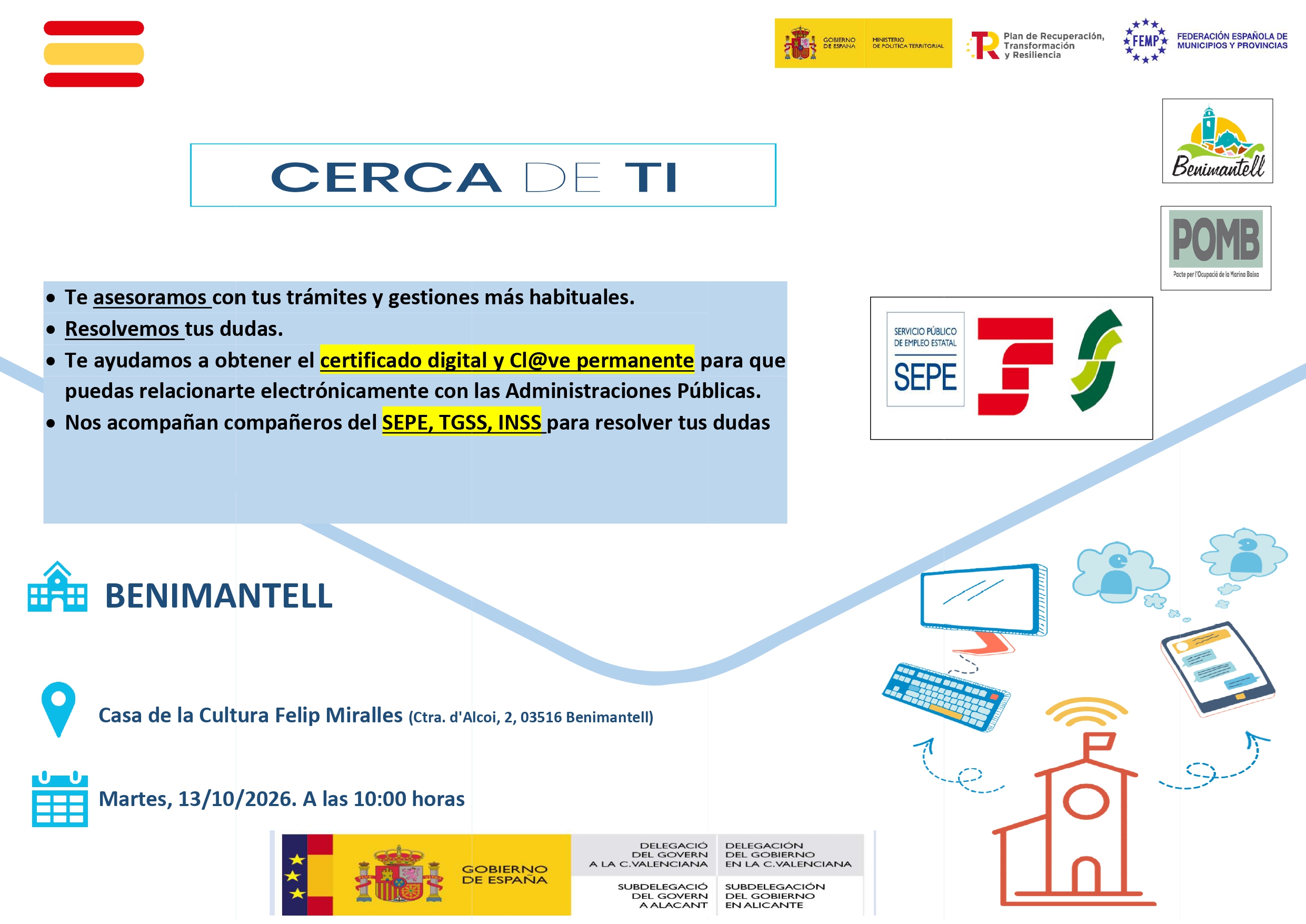 El POMB acerca a Benimantell el programa «La Administración cerca de ti»
